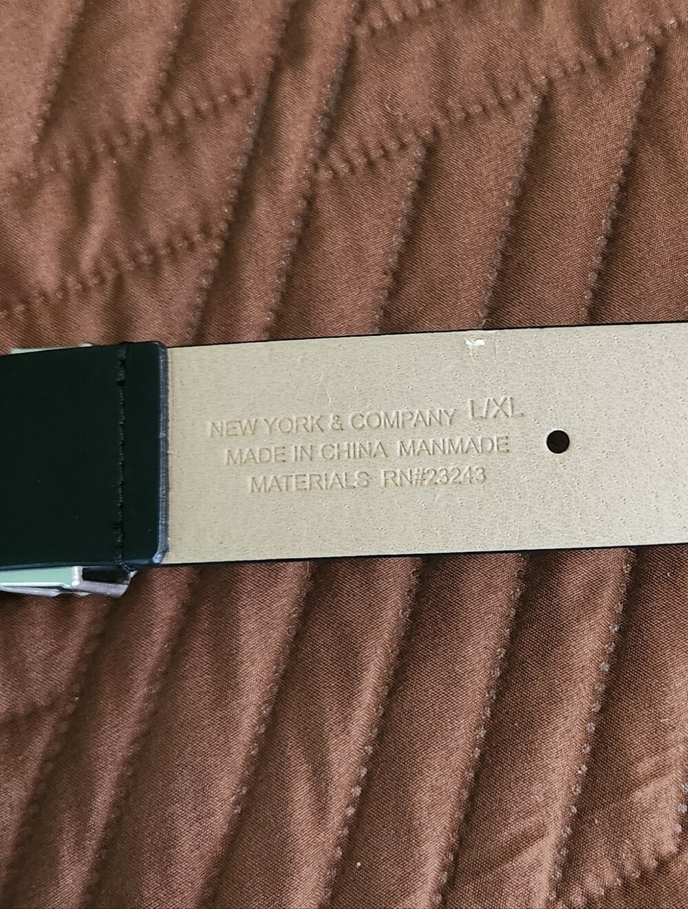New York & Company Black and Silver Faux Leather Belt, Sz L/XL, Good Condition - Picture 3 of 7